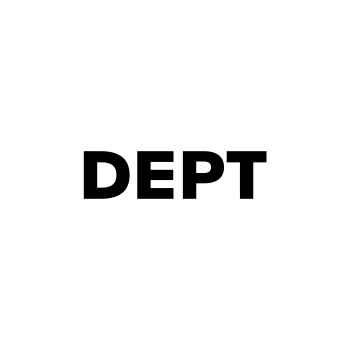 A white diamond-shaped sign with the word "DEPT" in bold, black capital letters centered within it, reminiscent of a successful Black Friday campaign by Tom Tailor.