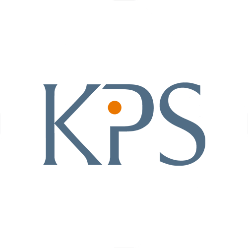 A diamond-shaped logo showcases the letters "KPS" in blue with an orange dot inside the letter "P", centrally positioned, evoking a sense of connectedness akin to a globus.