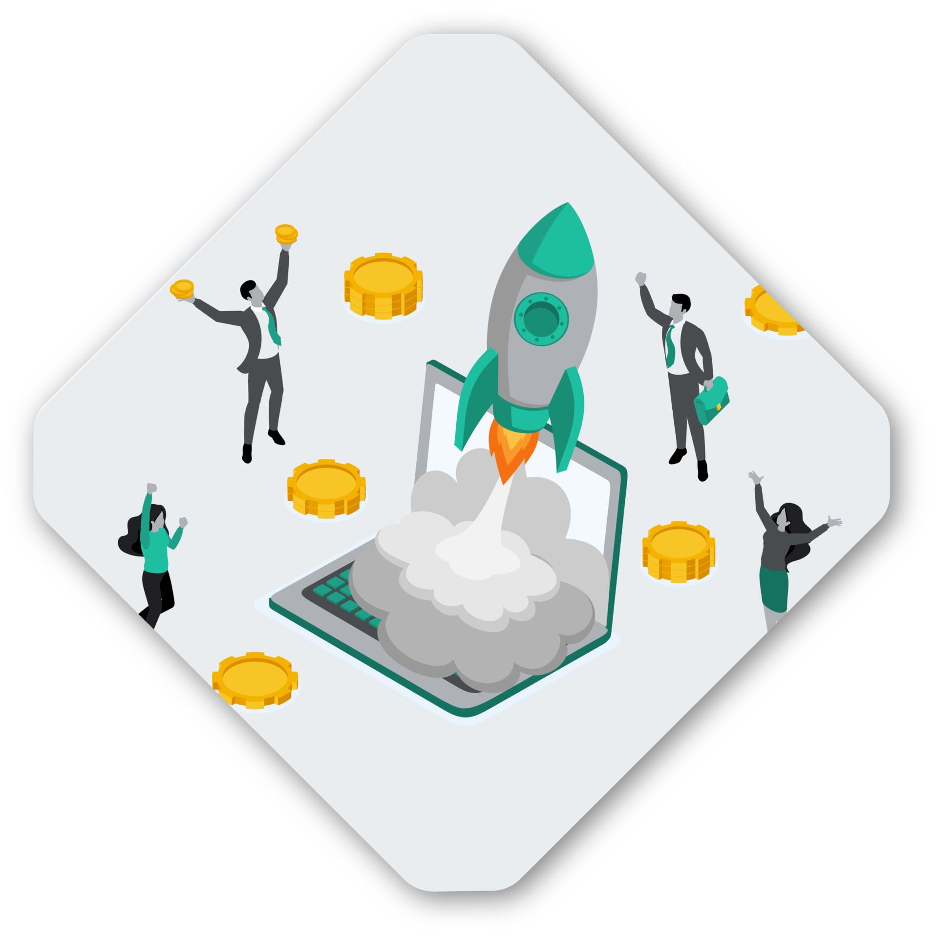 Growth online revenue skyrocketing icon