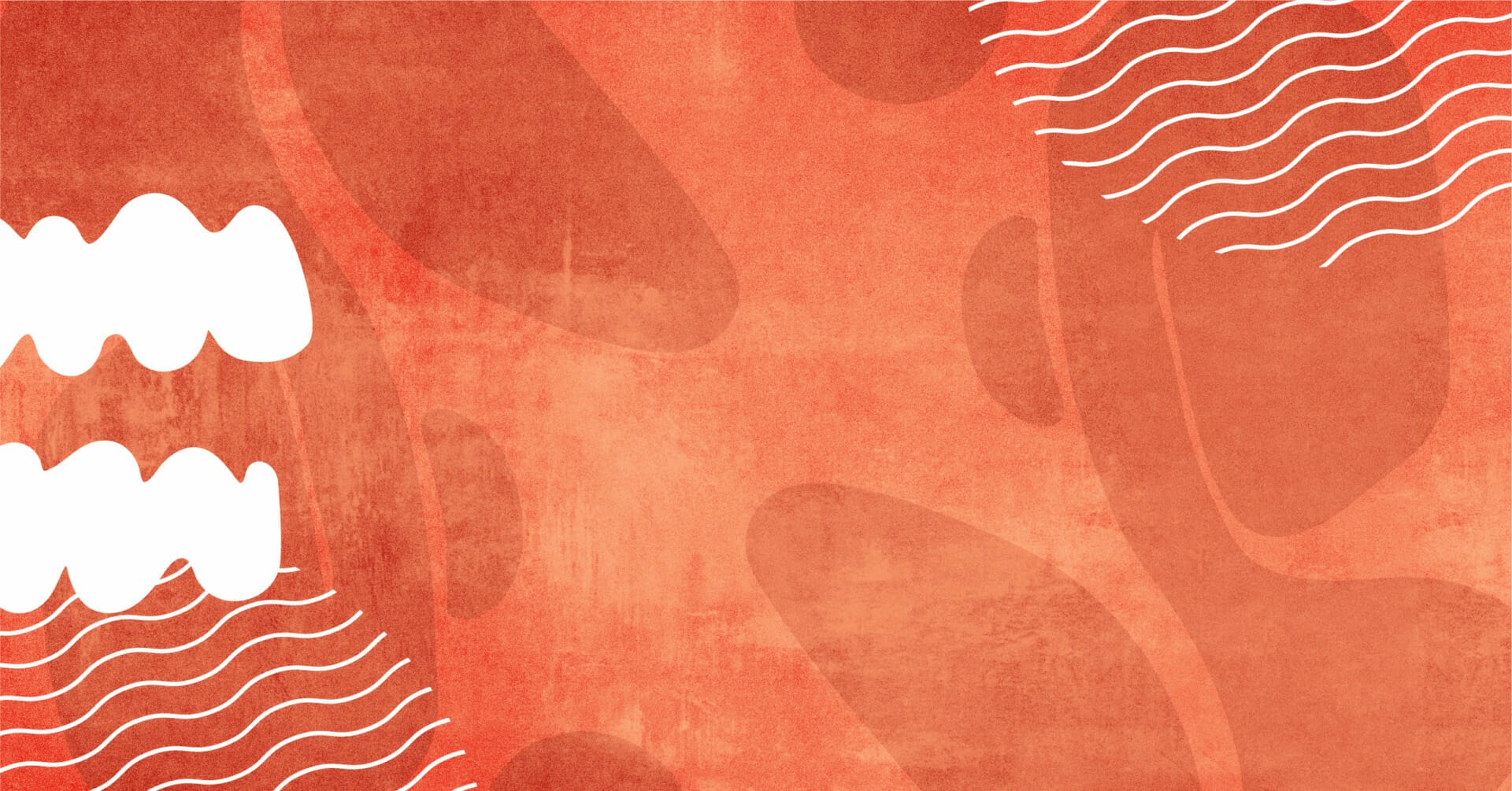 Abstract red and orange background with smooth, irregular shapes and wavy white lines on the left and right edges, reminiscent of the vibrant energy at the HERd Conference.