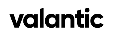 The image features the logo of "valantic," with the name written in a plain, bold, black font on a white background, reminiscent of a sleek design you might encounter on a Spryker Safari.