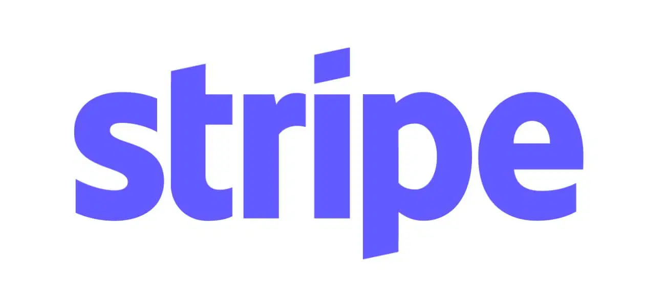 Logo of Stripe, a financial services and software as a service company, displayed in bold purple text on a white background at the Spryker EXCITE 2024 event.