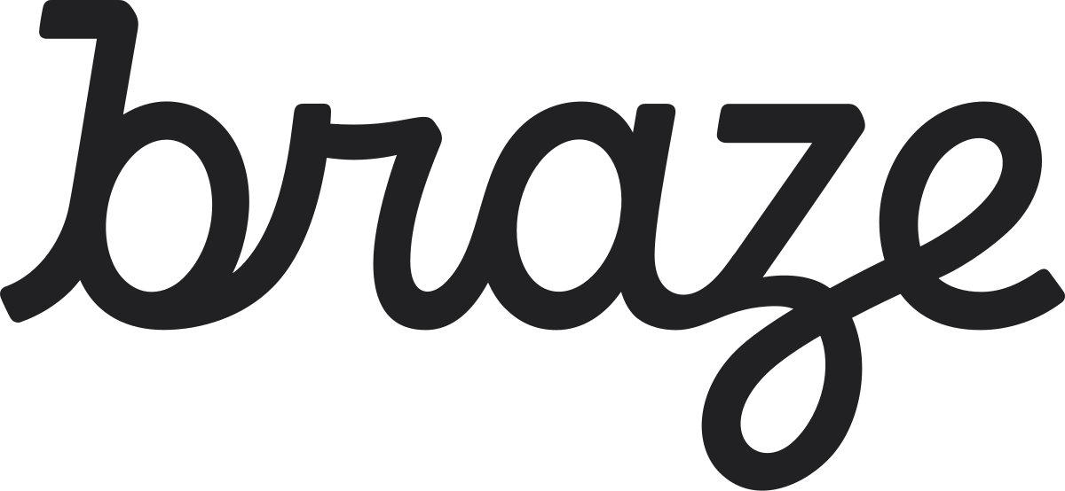 Black text logo of the word "Braze" in a cursive typeface on a white background, spotlighted at DMEXCO 2024.