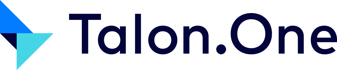 Logo of Talon.One showing a blue and turquoise geometric bird icon on the left and the text "Talon.One" in black on the right, ready for DMEXCO 2024.